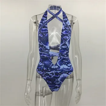 Python Jednodielne Plavky 2020 Nový Dizajn Plaviek Ženy Sexy Hlboké V Celých High Cut Backless Plavky Lady Plaviek