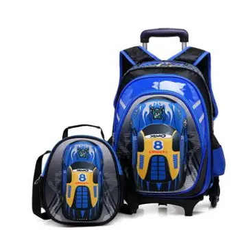 3D Školské Tašky Na kolieskach Školy Vozíka batohy batoh s kolieskami pre deti Školského Koľajových batohy pre chlapca, Deti, Cestovné tašky
