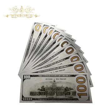 10Pcs/Veľa Hot Predaj Striebra USA Trump Bankovky 100 Dolárových Bankoviek v 24K Zlata, Striebra Plátovaného Papierové Peniaze Na Darčeky