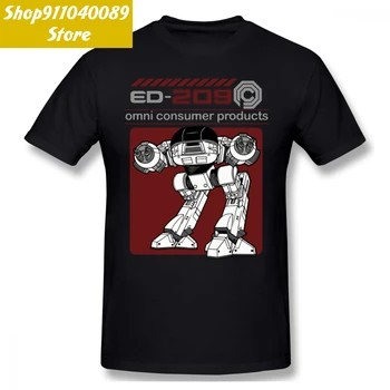 Robocop ED-209 Retro Tričko Harajuku Plus Veľkosť Bavlna Crewneck Krátke Rukáv Tričko Mužov