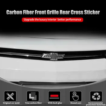 Auto styling Uhlíkových Vlákien 3D Nálepka pre Chevrolet Camaro 2017-2019 Auto Prednej maske logo značky Rám, Kryt Nálepky
