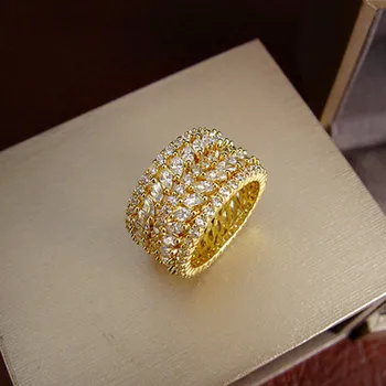 Móda AAA cubic zirconia plne jewelled kolo a marquise kamene krúžok plný prst prsteň,Svadba&Party Šperky pre Ženy R0349