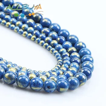 4-12mm Modrá Lapis Lazuli Jades Korálky pre Šperky, Takže Príslušenstvo DIY Náramky Šperky Prírodné Minerály Kameň Perly Perles