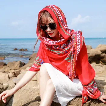 Maikun bavlny a ľanu etnických cestovné hodvábna šatka opaľovací krém šatka veľká šatka ženská pláž uterák šatka