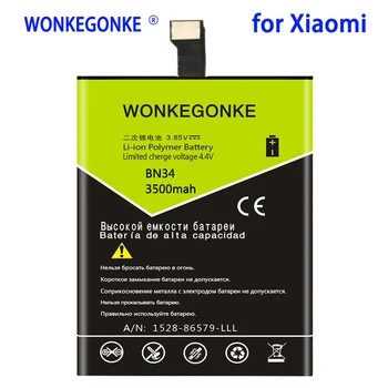 WONKEGONKE 3500mah BN34 Batérie Pre Xiao Redmi 5A 5.0