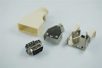 5 ks DIY SCSI Konektor MDR 14 miest Muž Plug Spájky 14 Pin Konektor Shell Auta štít pre kábel montáž 0,5 A