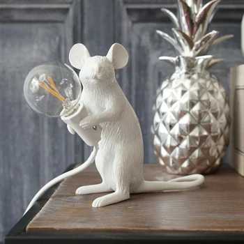 Moderné Živice Myši stolná Lampa LED Potkan stolná Lampa Stolná Deti'Gift Izba Dekor LED Nočné Osvetlenie EÚ Plug