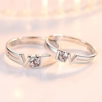 NEHZY 925 sterling silver nové šperky, módne pár prsteň zásnubný výročie svadby darček žena muž v tvare srdca otvoriť krúžok