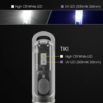 2020 Nitecore TIKI CRI Biela + UV LED Svetlo, Dobíjacia Baterka 300LM vstavanú Li-ion Batériu Mini Telo Ruky Keylights