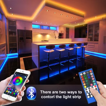 RGBWW LED Pásy Svetla Bluetooth 5050 SMD RGB LED Osvetlenie, Teplá Biela, 10M 15M Vodotesná Páska Dióda Páska Flexibilné 12V Adaptér Set