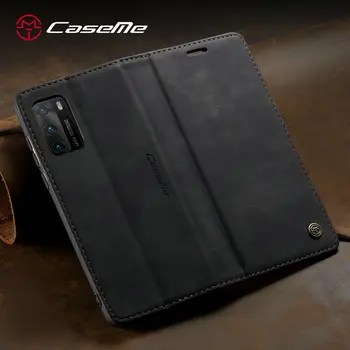 CaseMe Retro Flip puzdro pre Huawei P30 P40 P20 lite Luxusné vizitky Plný Kryt na Huawei Mate 30 Pro P Smart Peňaženky Prípade