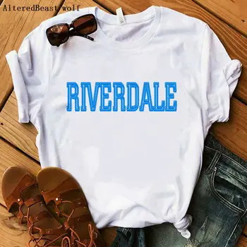 Vogue Riverdale ropa mujer tričko Rieky Vixens Riverdale tlače vrecku T-Shirt top harajuku white O Krk graphic tee tričko femme