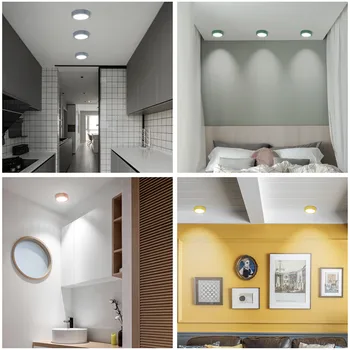 Farebné Led Downlight Povrchovú montáž Svetla 5W Vysoký Jas Led Bodové Stropné Lampy, Obývacia Izba, Spálňa Hotel Osvetlenie