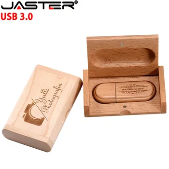 JASTER usb3.0 Javorového dreva+box usb flash disk kl ' úč 4 GB 8 GB 16 GB 32 GB javor photogrephy drevené LOGO engrave najlepší darček