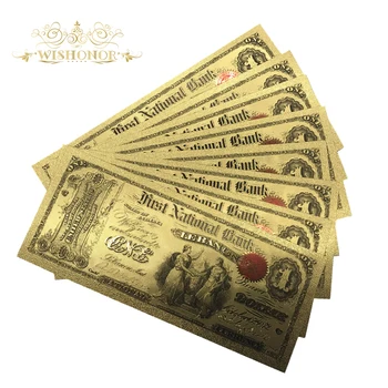 10pcs/veľa Farieb USA Zlato, Bankovky 1 Dolár Bankoviek V 24k Gold 1875 Rok Falošné Peniaze Na Zbierku
