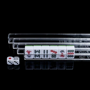 Mini Hot Mahjong Prenosné Skladacie Úložný Box Majiang Nastaviť Tabuľka Hra Mah-jong Cestovanie Cestovanie Krytý Zábava Doskové Hry