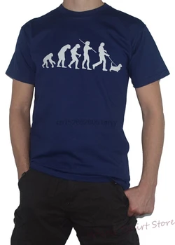 Basetových Kopov Vývoj T-Shirt Zábavné Vývoj Človeka Psa Chôdzi Top bavlna zábavné tlač tričko muži ženy košele