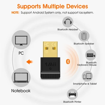 1Mii B04 USB, Bluetooth 4.0, Adaptér pre Slúchadlá Reproduktor Bezdrôtová Vysielač a Prijímač hardvérovými kľúčmi Mini Odosielateľovi pre PC