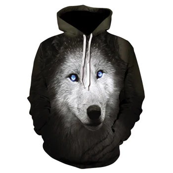 2020 nové 3D mužov zvierat vlk tlač mikina pohodlné pulóver pre malých chlapcov a chlapci hoodies