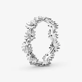 2020 Nový Príchod 925 Sterling Silver Šumivé Daisy Kvet Koruny Krúžok Krúžky pre Ženy Zapojenie Šperky Výročie Darček