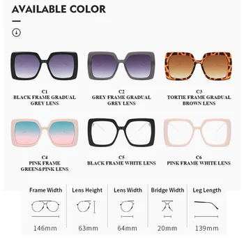 LongKeeper 2020 Luxusné Veľké Námestie slnečné Okuliare Ženy Vintage Hrubé Rámom Slnečné Okuliare Žena Nadrozmerné Odtiene Oculos UV400