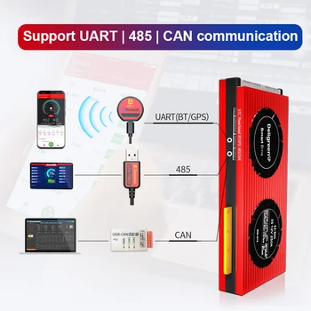 10s smart BMS 80A 100A 120A UART 485 Bluetooth Smart BMS pre 36V Li-ion Batérie na Skladovanie Energie S Rovnováhu