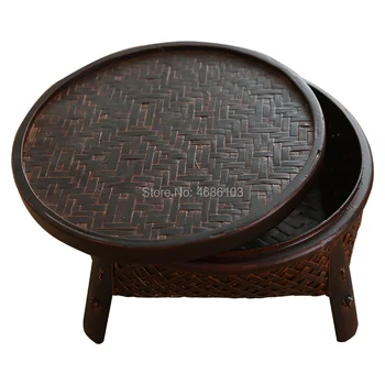 Thajskom Štýle Retro Kungfu čaj sady obsahujú bambusové košíky s kryty na kolo domácnosti čaj stôl čajový obrad a čaj stôl