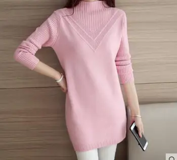 Fdfklak Bežné zrastov žien sveter s dlhým rukávom pol-turtleneck teplé svetre ženy jar jeseň pletené jumper vytiahnuť femme 2019