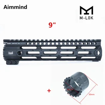 AR-15 M4 M-LOK MLOK 9 palcový Slim Free Float Handguard Picatinny Rail Mount ar15 Handguard Quad Železničnej W/ Matica