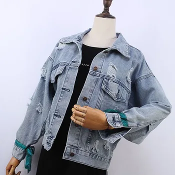2020 Módne Výšivky Kvety Denim Kabát Žena Voľné Džínsy Bunda Ženy Streetwear Outwear Veľkých Rozmerov Denim Jacket Jaqueta
