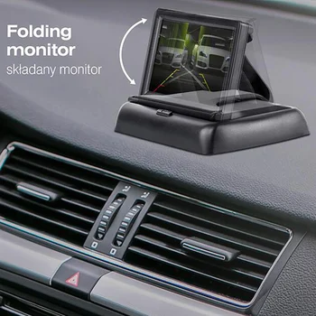 Parkovacia Kamera 4LED Nočné Videnie Cúvaní CCD Auto 4.3 palcový Parkovanie Monitor Vodotesná 170 Stupeň HD Video s EÚ Doska Rám