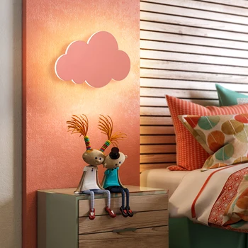 Moderné Cloud Nástenné Svietidlo Osvetlenie, Biele, Ružové a LED Nástenné Obývacia Izba Dievča Deti Spálňa Svetla Dekorácie WY418