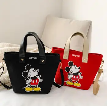 Horúce Disney Mickey Mouse Ženy Tašky, Módne Minnie Dievča Nákupné Tašky Veľkú Kapacitu Osobnosti PU Plátené tašky Najlepšie Darčeky