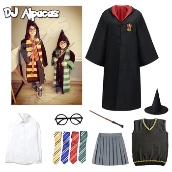 Cosplay Hermiona Kostýmy Oblečenie Magic Župan Cape Halloween Svetre Kostýmy Jednotné S Šatku Uviazať Čarovná Palička Plášť
