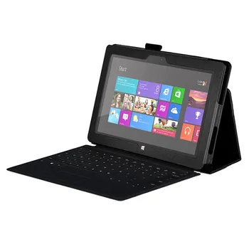 Stojan Kožené puzdro Pre Microsoft Surface 10.6 Windows 8 RT Tablet , Čierna