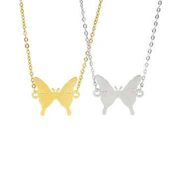 L10 Sladké romantické nehrdzavejúcej ocele prívesok motýľ náhrdelník dámy temperament clavicle reťazca 45 cm náhrdelník