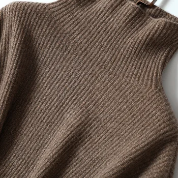 2020 zimné nový štýl cashmere turtleneck sveter ženy rebrovaný srůsty voľné pulóvre európskej módy nadrozmerné jumper