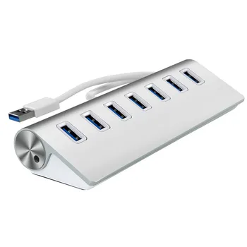 Vysoká Rýchlosť 7 Port USB 3.0 HUB Prenosné Hliníkové Rozbočovač pre Apple Macbook Air PC Notebook