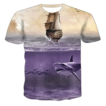 Dolphin grafické T-shirt rybárske ležérne pánske T-shirt 3D tlačených topy letné T-shirt pánske O-neck tričko plus veľkosť streetwear