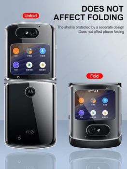 GRMA Pôvodné Transparentné, Jasné Pevného PC Kryt pre Motorola Moto Razr 5G 2020 Prípade Celej Obrazovke Vysoko Kvalitné Mäkké HD Hydrogel Film