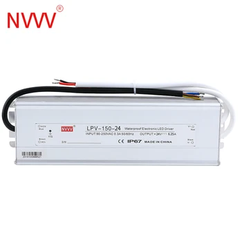 NVVV 100W 150W IP67 Jeden Výstup Nepremokavé Napájanie Led Driver 12V 24V DC pre LED svetelné pásy LPV-150-24 LPV-150-12
