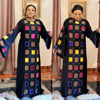 2021 NOVÉ Módne Afrike Maxi Šaty Žien Dashiki Vetement Voľné Dizajn Župan Africaine Femme Veľké Kyvadlo Afriky Oblečenie Islamskej
