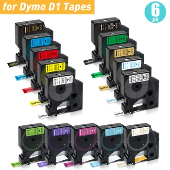 UniPlus 6PK 45013 45010 D1 Pásky, Kompatibilné Dymo Label Pásky 12 mm pre Dymo Label Maker LabelManager LM160 LM420PLM280 Farba Pásky
