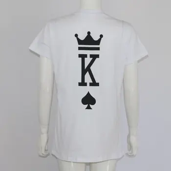 Muži, Ženy, Manželia T-shirt Oblečenie Letné Milenca Tees Poker Grafické Kráľ a Kráľovná Tumblr Zábavné Streetwear Tričko Fashion