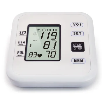 Dospelých Automatické Digitálne Hornej končatiny Krvný tlak Monitor Elektronické Sphygmomanometer Pulsometer Srdce Biť Hodnotiť pluse meter