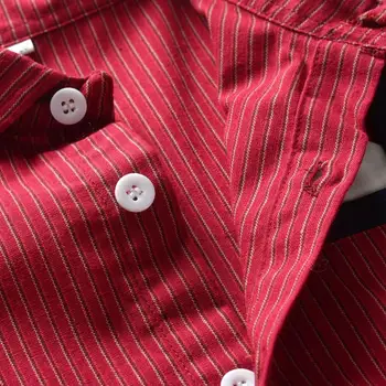 Novonarodeného Chlapca Romper Oblečenie Set pre Dieťa Narodeniny Kostým Chlapcov Prvé Narodeniny Vyhovovali Červené Pruhované Batoľa Gentleman Oblečenie