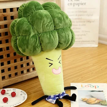 1pc 55 / 65 cm cartoon zeleniny, plyšové hračky tvorivé brokolica plyšový vankúš deti mäkké plyšové hračky detí, darček k narodeninám WJ126