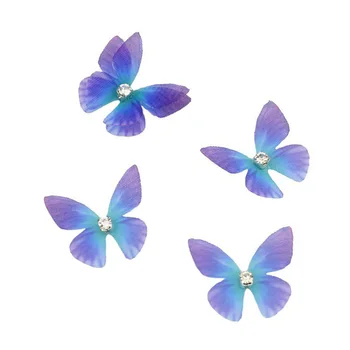 10pcs 3D šifón motýľ s dvojitou vrstvou krídla živé handričkou motýľ s nechty diamond nail art, ozdoby na nechty, príslušenstvo