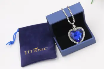 Nádherné Srdce Náhrdelník Prívesok pre Ženy Titanic Srdce Oceánu Modré Srdce 