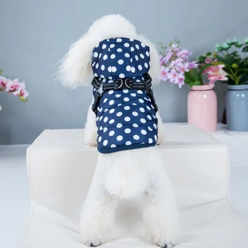 Nepremokavé Psa Kabát Zimný Psa Oblečenie Dot Vzor Malé Veľké Psa Bunda Chihuahua Yorkie Zahustiť Oblečenie S Postrojom #